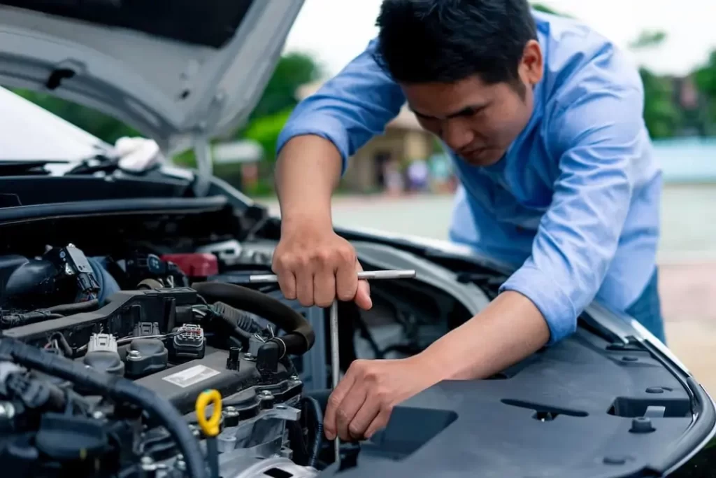 totaled car repair shop